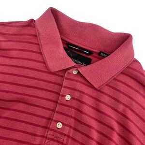 Greg Norman Polo Shirt Mens XL Red Striped Country‎ Club Golf Preppy Dadcore
